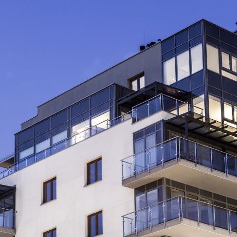 apartment building stock image