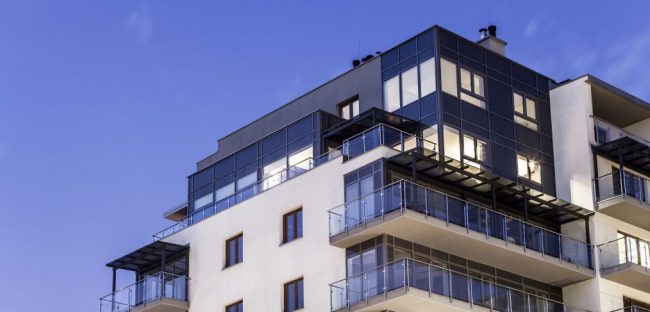 apartment building stock image