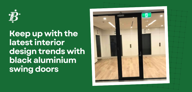 Keep up with the latest interior design trends with black aluminium swing doors